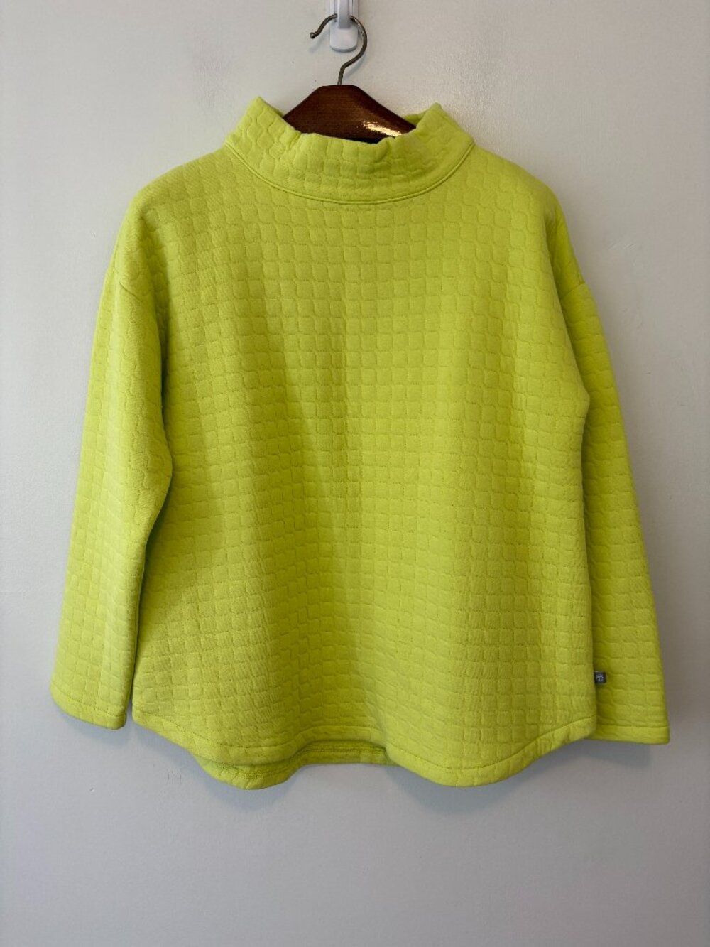 T by Talbots Quilted Pullover Mock Neck Sweater Womens Medium